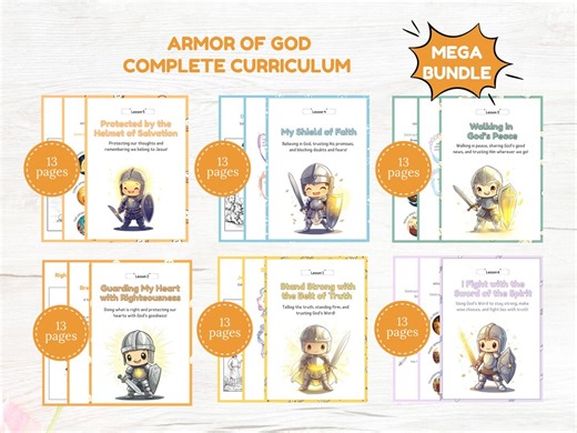 Armor of God Bible Lesson Pack for Christian Kids Bible Study Guide Memory Verses, Coloring, Bible Stories & Activities for Sunday School - Etsy