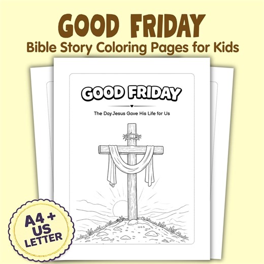 Good Friday Coloring Pages for Kids | Holy Week Bible Story Printable | Easter Christian Activity - Etsy