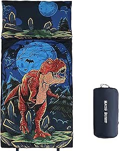 Kids Sleeping Bag – 61" Extra-Long Slumber Bag with Detachable Pillow – All Seasons for Older Children & Girls – Large Portable Indoor Bedding for Home, Travel & Naps