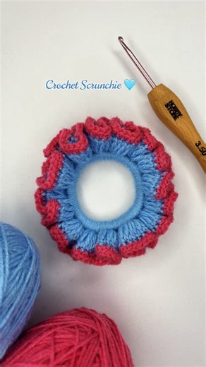 Shreya | Christmas gifts you can Crochet in an hour🎁 ~ Part 1 Crochet Scrunchie🩵 PS - I am addicted to crocheting scrunchies 🤭 #hookedbyshreya... | Instagram