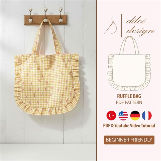 Easy Ruffle Bag Sewing Pattern PDF | Beginner Friendly | Video Tutorial | 4 Languages - Etsy Australia