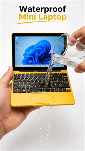 Mini Portable Waterproof Laptop 💻💦 | Tiny Laptop That Fits in Your Hand! #shorts
