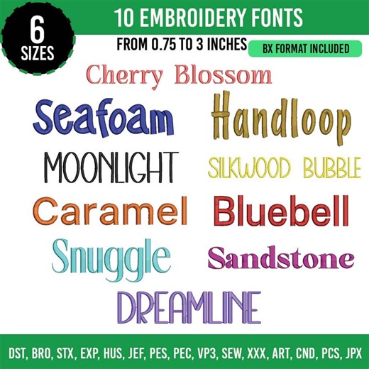 10 Fonts Machine Embroidery,bx Format Font, Alphabet Fonts ,satin Stitch Font,pes, Dst,boho Signature Font,numbers,math Brace Icons,6sizes - Etsy