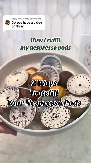 Replying to @charlotte Two ways that I refill my nespresso pods. #refillnespressocapsulesoriginal #refillnespressovertuocapsulesfoil #howtorefillnespressocapsuleswithfoil #refillnespressovertuocapsules