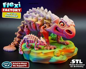 Flexi Factory Skeleton Ankylosaurus With 3MF Included! - Etsy