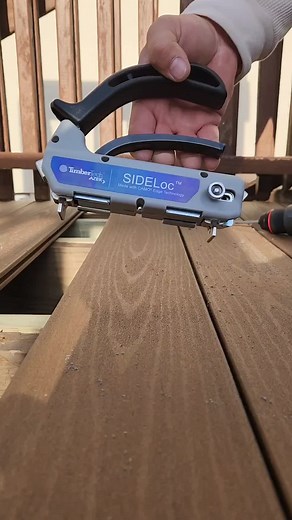 the Timbertech Side Loc installation tool makes for fast, clean, hidden fastener decking installation #deck #decking #composite #build #install #contactor #construction #fyp #foryou #carpenter #timbertech #timbertechdecking #tool #hidden #fastener #milwaukeetools @Milwaukee Tool @TimberTechByAZEK