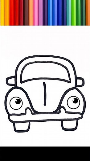 🌈 Drawing, painting and coloring a car for children | children's song.⭐#136