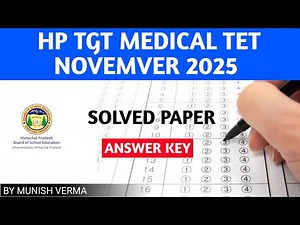 HP MEDICAL TET SOLVED PAPER || 5 NOVEMBER 2025 | ANSWER KEY