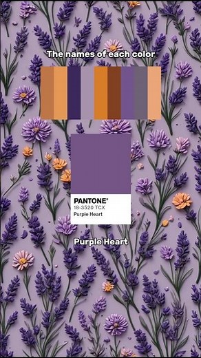 Lavender Bliss: Every Pantone Color in this Floral Wallpaper! #colorpalette #colortheory #satisfying