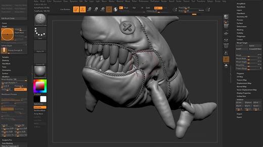 ZBrush 2021 中的动态布料物理模拟——MicroPoly、动态厚度、膨胀等等！！！