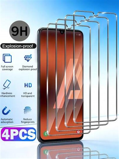 4PCS 9H Fully Covered Tempered Glass Screen Protector Film Compatible With Samsung Galaxy S26 A57 A37/Compatible With Xiaomi 15T Poco X7 Pro/ Note 15/Compatible With IPhone 17 Pro Max 16/Honor X9D Multiple Models Are Available, With Anti Drop, Non Fragile,Tempered Glass That Is Bubble Free, Easy To Fit, Sturdy And Durable | SHEIN