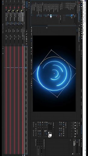 Neon Circular Lines Animation 🔥 Futuristic Glowing Background #shorts