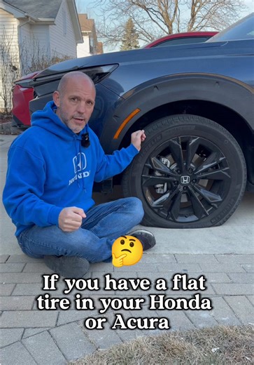 Many new Hondas & Acuras Do Not come with a spare tire. Here is what you do if you get a flat tire. This is day 61 of me posting a Honda/Acura Tips/Tricks or feature video EVERYDAY in 2026 #flattire #Honda #Acura #sparetire