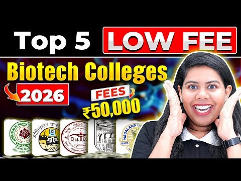 Top 5 Govt BTech Biotech Colleges in India | BTech College 2026 Admissions #JEEMains #BiotechCollege