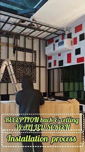 Reception Back Wall & Ceiling Indoor LED Screen Installation Process. HighResolution led video wall