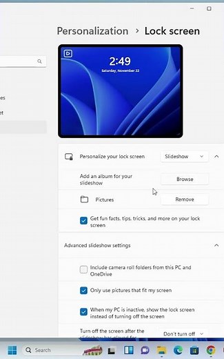How to set screen sever in windows 11