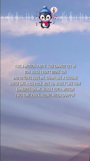 Motion Party Lyrics 🐧 #MotionParty #BossManDlow #tiktok #lyrics #lyricvideo #song #music