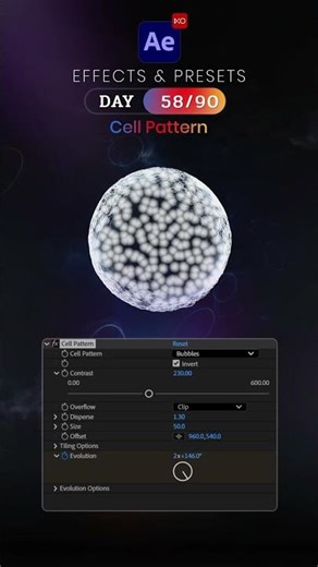 Day 58/90 – Cell Pattern Effect | After Effects in 90 Days Challenge 🦋