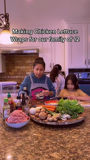 Cooking Chicken Lettuce Wraps for a Big Family | Latto's Kitchen Family
