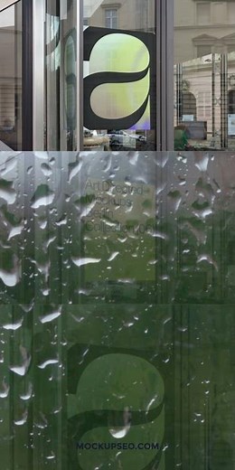 Free Storefront Window Poster Mockup – Realistic PSD for Advertising & Branding Designs