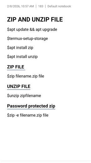 Zip & Unzip Files in Termux 🔥 | Android Terminal Trick #shorts #termux