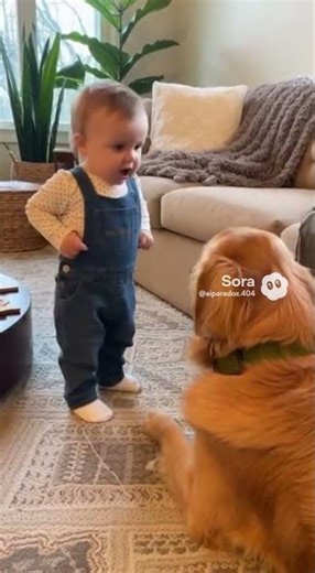 The Cutest Lecture Ever! 😠 Baby Telling Off Her Golden Retriever 🐶😂