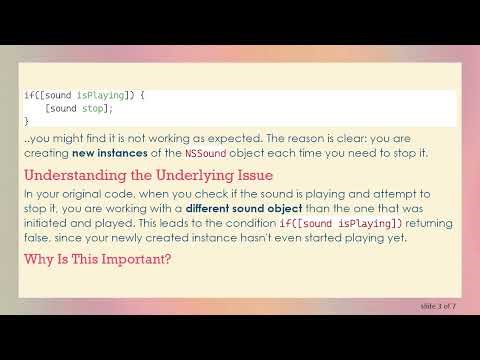Solving the NSSound Stop Function Issue in Objective-C
