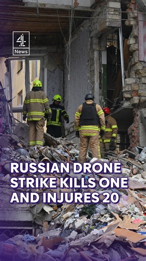 One person has been killed and more than 20 others were injured after Russia launched a massive drone attack on the Ukrainian port city of Odesa. Officials said over 50 strike drones targeted the city, causing "colossal" damage to an energy plant, blocks of flats, schools and a church in the city centre. #Russia #Ukraine #Odesa #Channel4News #C4News | Channel 4 News
