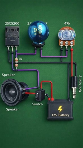 How to Make Simple 2SC5200 Transistor Audio Amplifier Circuit at Home #electronics #amplifier