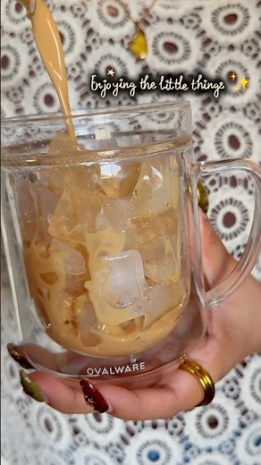Toffee crunch iced latte 🤎 #coffeemug #coffeetime #icedcoffee