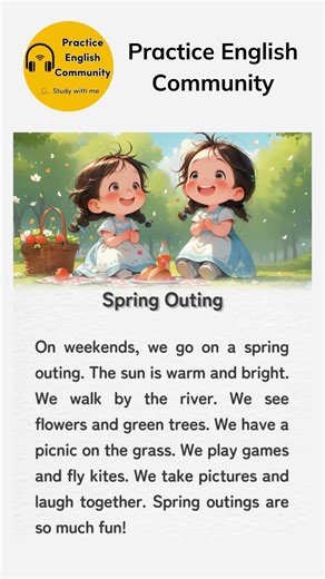 English Listening Practice – Spring Outing | Short English Story with Subtitles