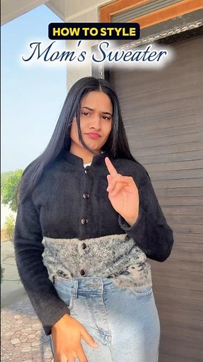 Turn Your Mom’s Sweater Into a Trendy Outfit | Style Tips #shorts