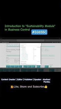 Sustainability and Business Central
