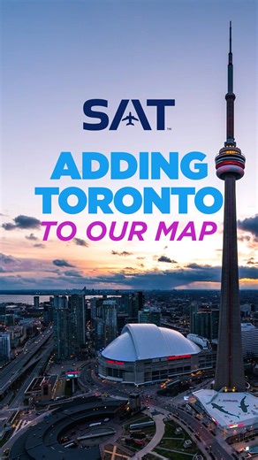 ICYMI we recently announced a NEW NONSTOP ROUTE to Toronto with Air Canada, which begins seasonal service in May 2026. This marks our 10th international destination - and the only one in Canada! 🇨🇦✈️ As Canada's largest city, Toronto is a hub for culture and business. It's also a gateway to several other major cities across Canada and Europe, honoring our commitment to connect San Antonio with more destinations and opportunities. Start planning your trip to Toronto at AirCanada.com. #flySAT | 