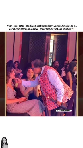 Ananya should’ve stood up for senior actor 😏 #ananyapandey #kiaraadvani #rakeshbedi #youtubeshorts