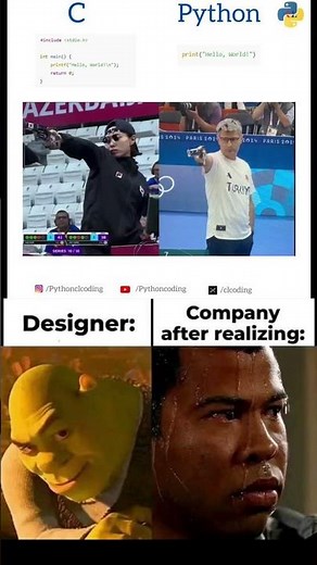 C vs Python 🔫 | Accuracy Matters 😎😂 | Programming Meme #Shorts #viralvideo #fyp #memes #usa short