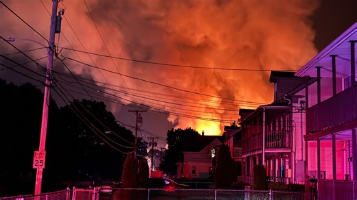 Massive fire destroys mill building in Rhode Island, authorities say