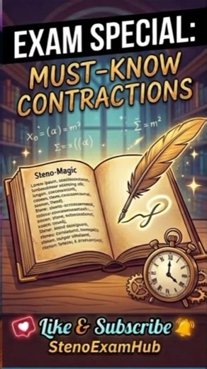 👉EXAM SPECIAL: Must-Know Contractions 📝📚 #shorthand #sscsteno #education