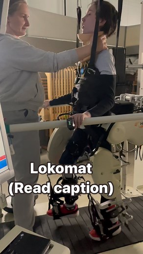 Alex on Instagram: "The Lokomat is a robotic treadmill training system that uses a body weight support system to suspend individuals while their legs are attached to robotic legs that assist with basic walking functions. Benefits of this machine are described in different sources and I want to tell about pros that I see as a user. 1. Verticalization. It is very important for people who are not able to walk and spend lots of time in a wheelchair. 2. Good cardio training. I could compare it with t