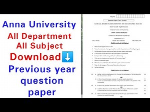 How to download anna university previous year question papers | anna university latest news tamil