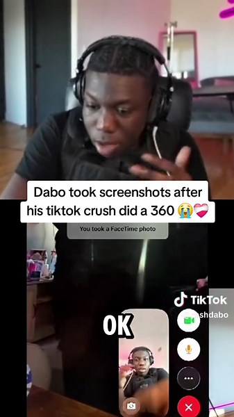 Dabo took screenshots after his tiktok crush did a 360 😭💔 #trend #viral #fyp #5star #dabo