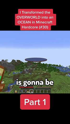 i transformed the overworld into an ocean in hardcore minecraft #minecraft #hardcore #letsplay #fyp