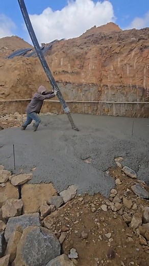 Pouring blinding concrete ️ Real site #construction #building #technology #engineering #safetyfirst | ASMR Construction