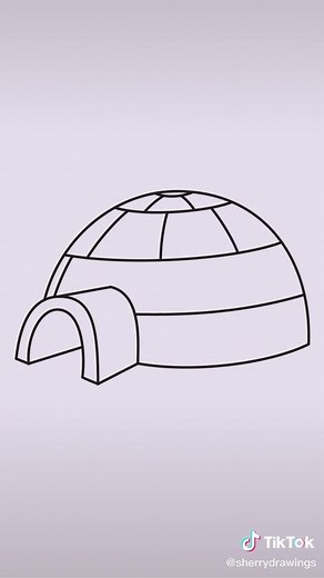 How to draw an igloo step by step | Easy drawing igloo tutorial #igloo #drawing #howtodraw #easydrawings #draw #tutorial #tiktokart #sherrydrawings
