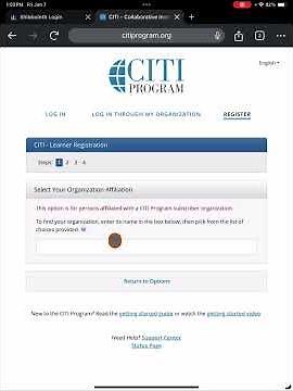 Registering for CITI Program