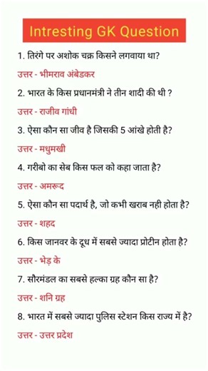सामान्य ज्ञान | most important GK questions |GK everyday question | GK question answer | GK #gk