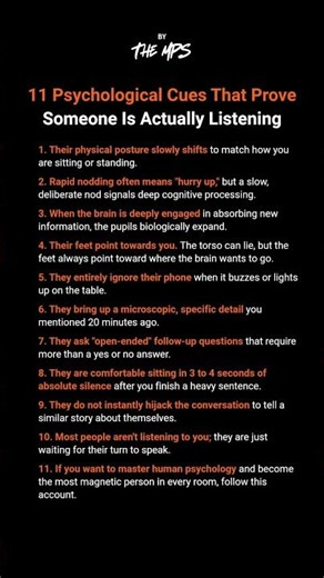 11 Signs Someone Is Actually Listening To You #BodyLanguage #Psychology #Charisma