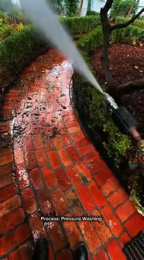 Satisfying Brick Cleaning with High Pressure Washer | Deep Outdoor Restoration