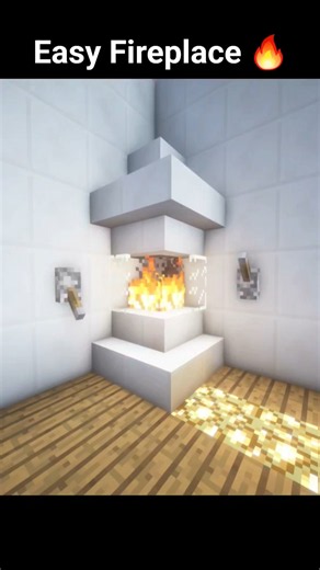 Easy Cozy Fireplace 🔥🏡 | Minecraft #mctutorial #minecraftshorts #minecraftbuilding