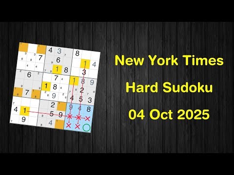New York Times Hard Sudoku 04 Oct 2025 - Solve with Phidoku